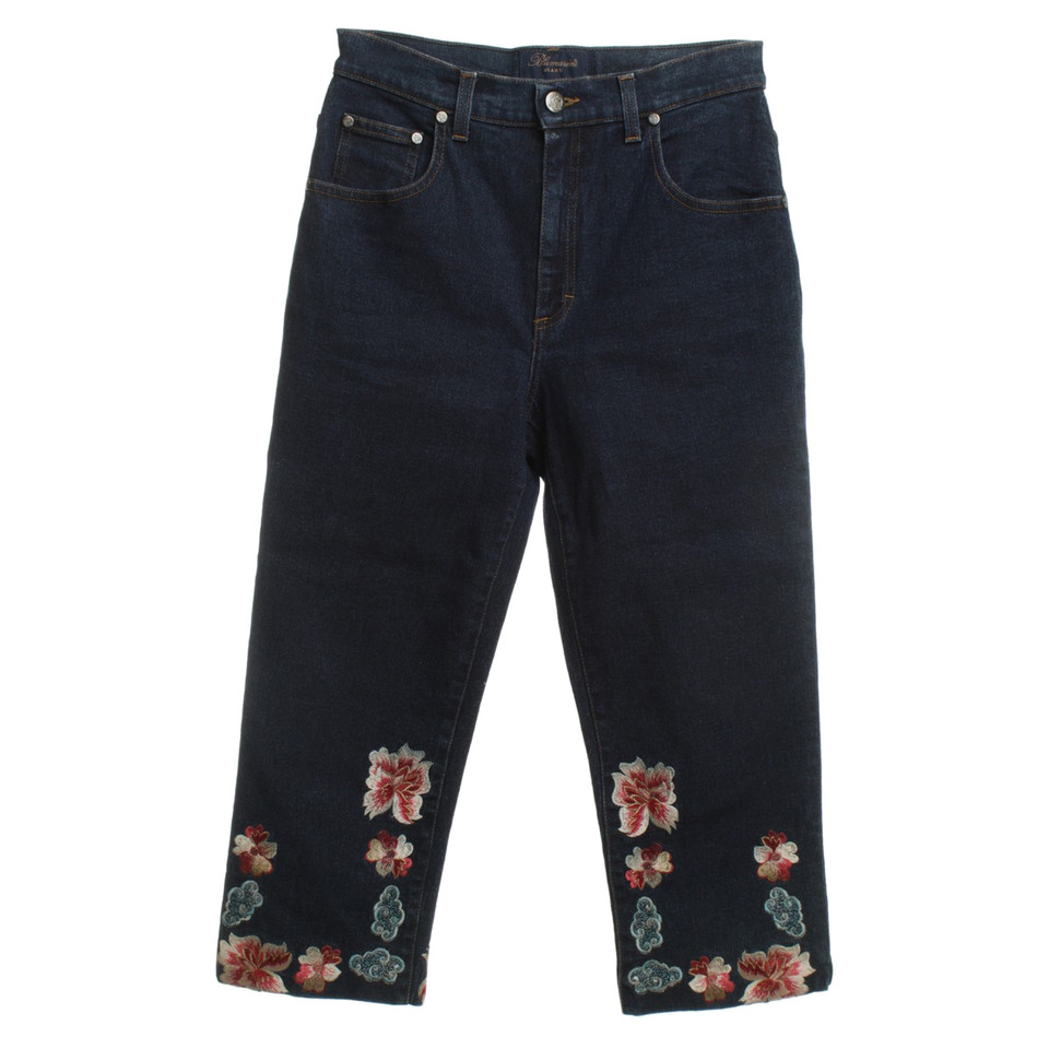 Blumarine Capri jeans with embroidery