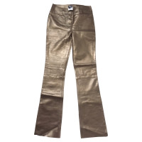 D&G D & G Dolce Gabbana pantaloni di cuoio oro