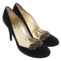 Etro pumps suede met decoratieve stenen