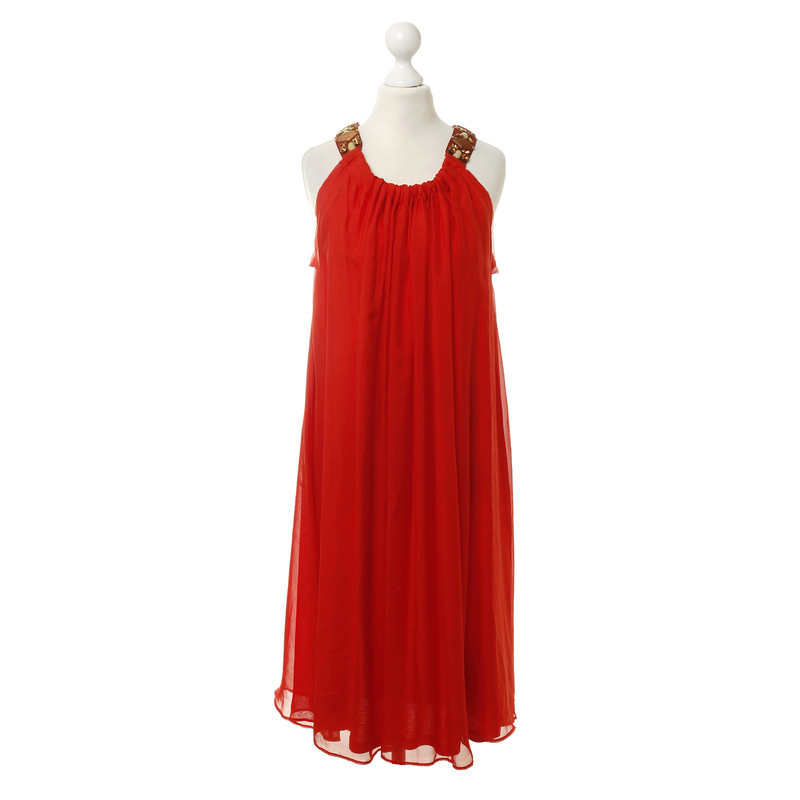 Lanvin Red dress with jewel trim