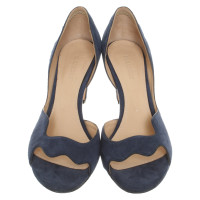 Jil Sander Pumps/Peeptoes Suède in Blauw