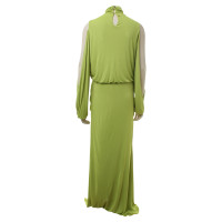 Gianni Versace Light green cold shoulder dress