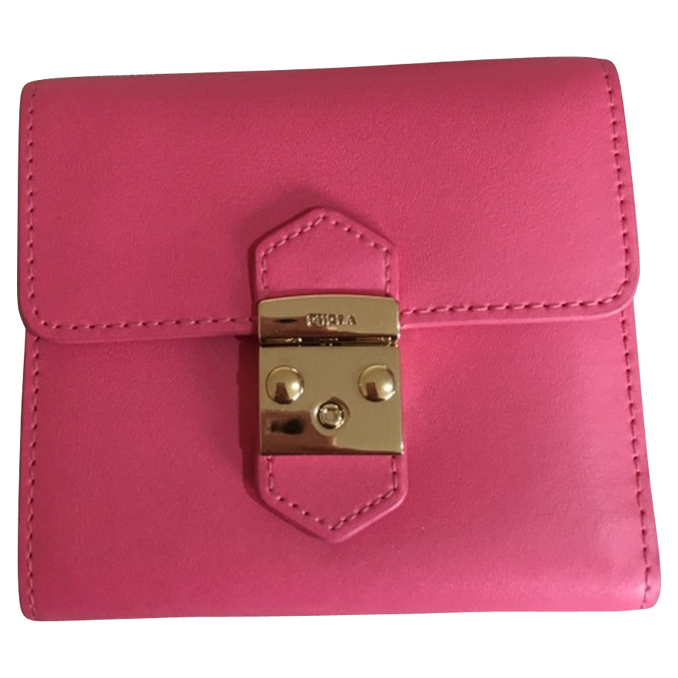 Furla Täschchen/Portemonnaie aus Leder in Rosa / Pink