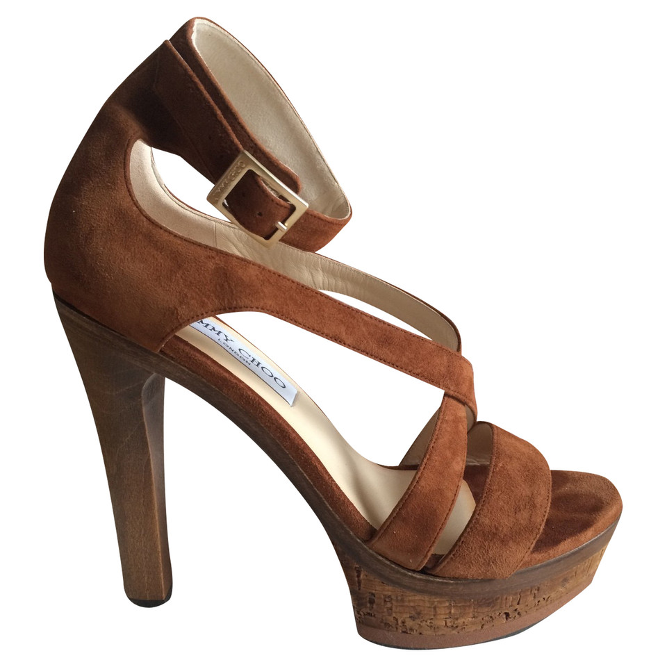 Jimmy Choo Sandales en Daim en Marron