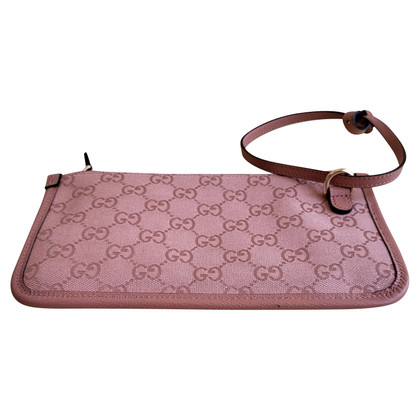 Gucci Clutch Bag Canvas in Pink