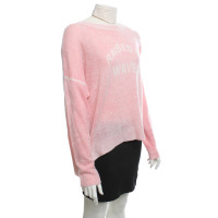 360 Sweater Kasjmier truien in roze / creme