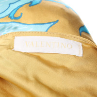 Valentino Garavani Seidenkleid in gold und blau mit Türkisen
