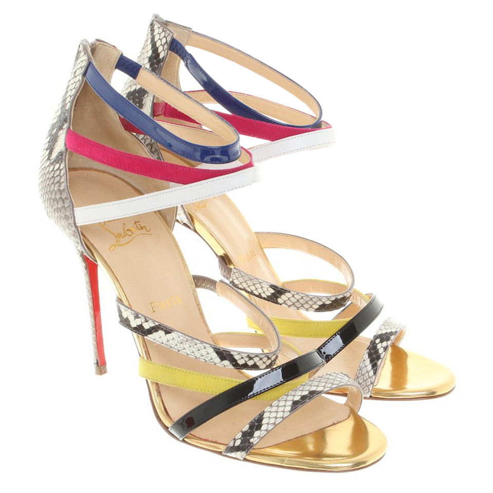 Christian Louboutin Sandaletten aus bunten Lederriemen