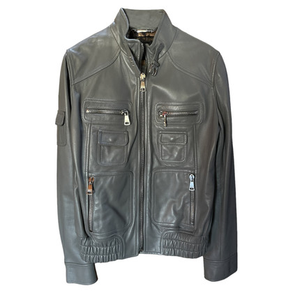 Dolce & Gabbana Jacket/Coat Leather in Grey