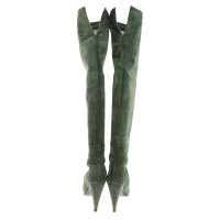 Chloé Overknees made of green suede