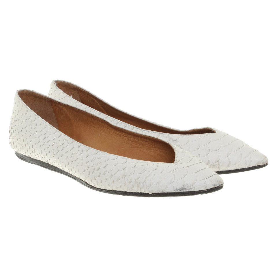 Isabel Marant Slipper/Ballerinas aus Leder in Creme