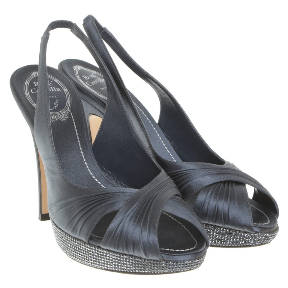 René Caovilla satin slingbacks