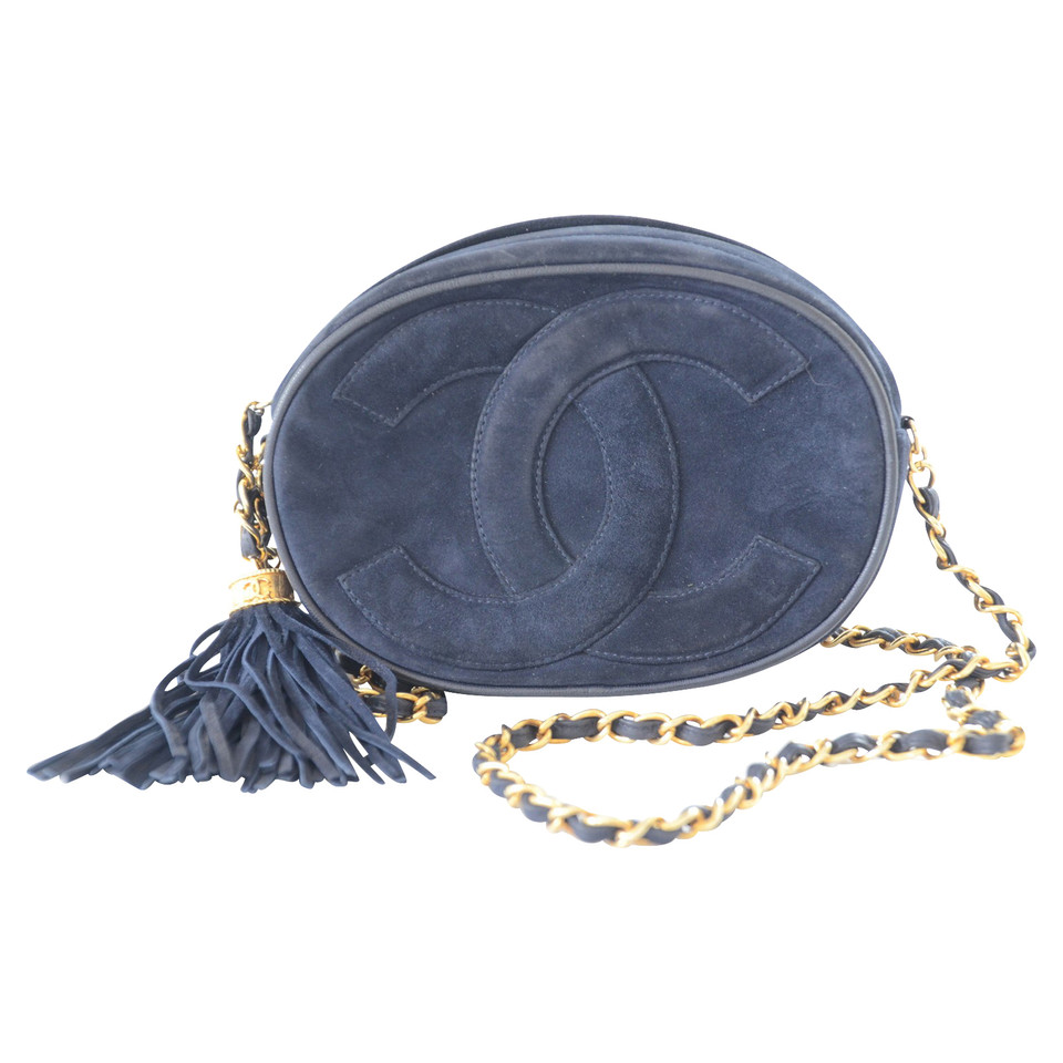 Chanel Camera Bag aus Wildleder in Blau