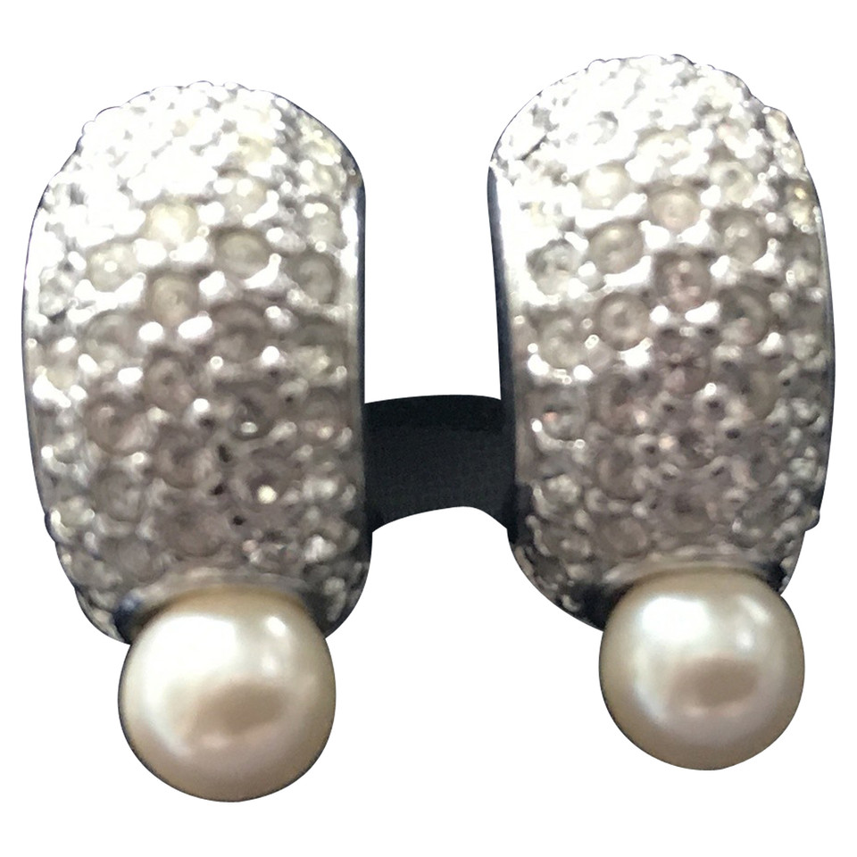 Christian Dior Silver colored ear clips
