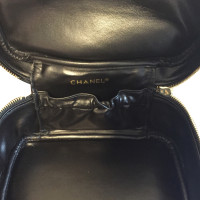 Chanel Beauty Case aus schwarzem Leder