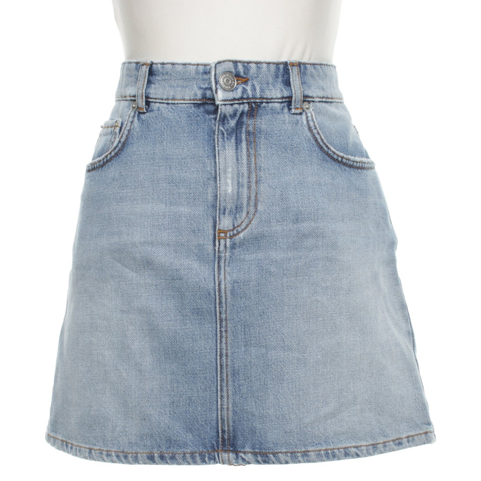 Ganni Denim rok in lichtblauw