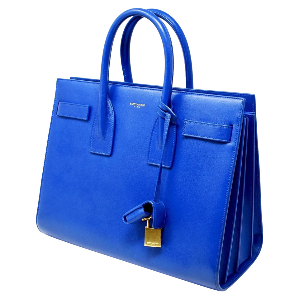 Saint Laurent Sac De Jour en Cuir en Bleu