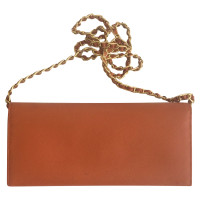 Prada Clutch Bag Leather in Orange