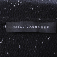 Skull Cashmere Écharpe boucle en noir et blanc