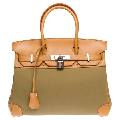 Hermès Birkin Bag 30 en Toile en Vert