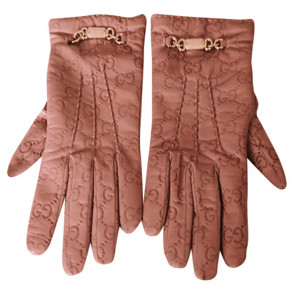 Gucci Handschuhe aus Leder in Rosa / Pink