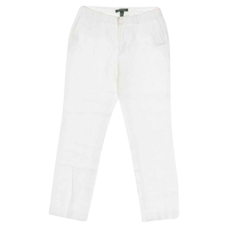 Ralph Lauren Paire de Pantalon en Lin en Blanc