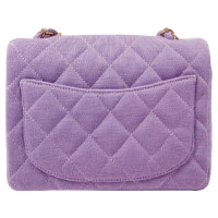 Chanel Classic Flap Bag New Mini aus Jersey in Violett