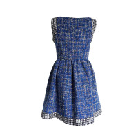 Chanel Bouclé jurk in blauw 