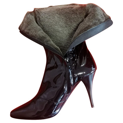 Pollini Ankle boots Patent leather in Black