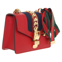Gucci Sylvie Bag Small Leer in Rood