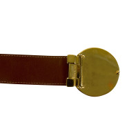 Burberry Cintura con fibbia tonda in tela check dorata