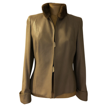 Akris Jacket/Coat Leather in Taupe
