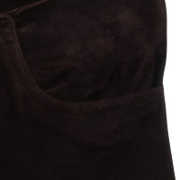 Jitrois pantaloni in pelle scamosciata marrone scuro