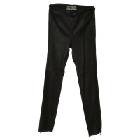 Closed Leather pants with zipper elements