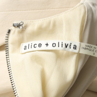 Alice + Olivia Kleid aus Leder in Creme