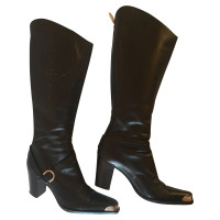 Sergio Rossi Black vintage leather boots