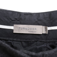 Turnover pantaloni di flanella in grigio erica