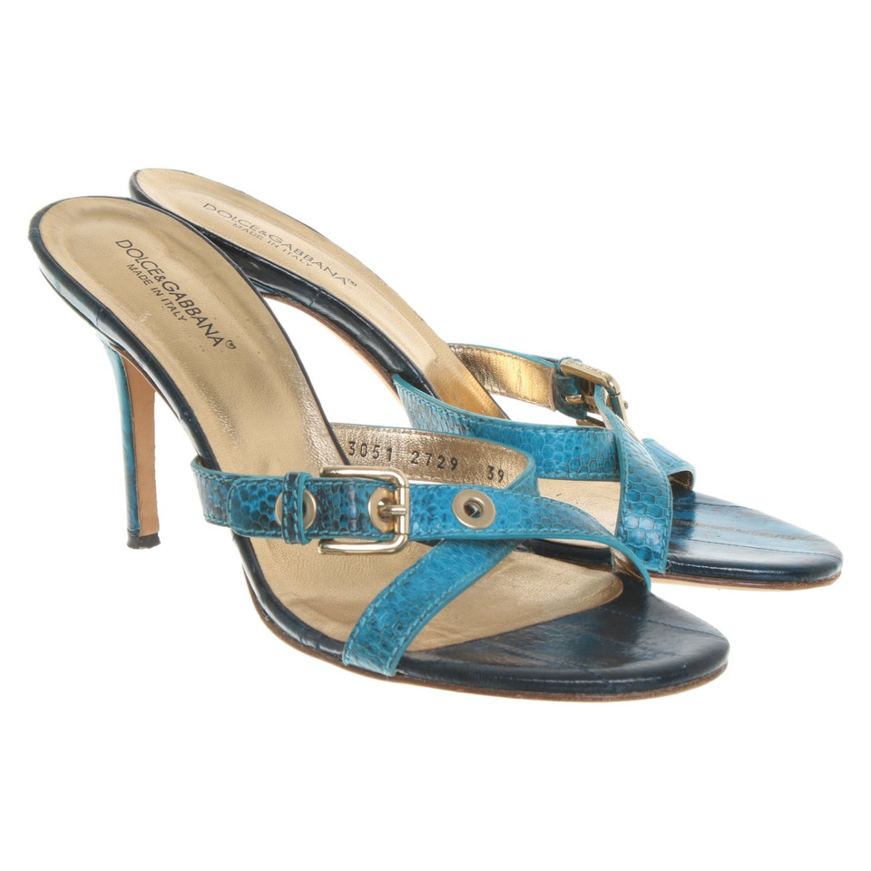 Dolce & Gabbana Pumps/Peeptoes Leather in Turquoise