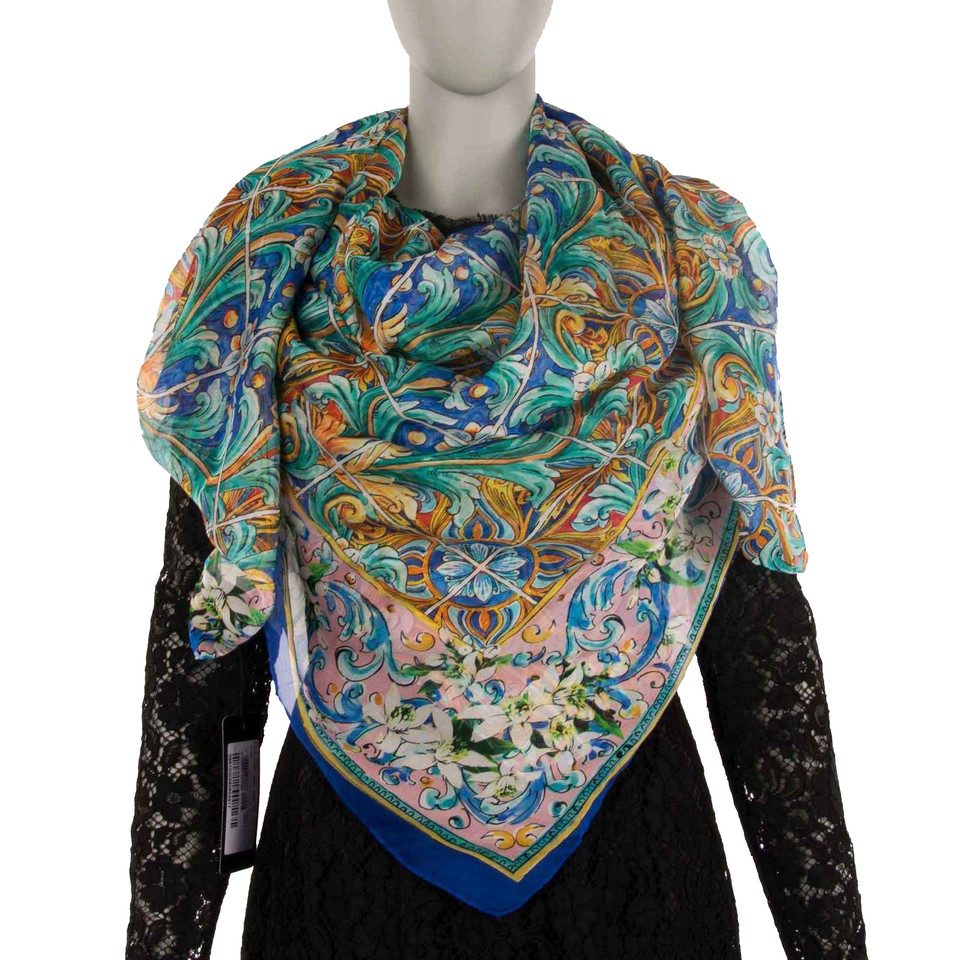 Dolce & Gabbana Sjaal Zijde in Blauw