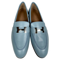 Hermès Slippers/Ballerinas Leather in Turquoise