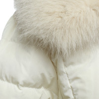 Moncler Manteau matelassé avec bordure en fourrure de renard
