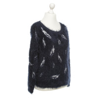 Stefanel Sweater in dark blue / white