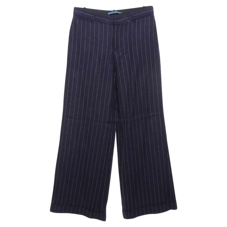 Ralph Lauren pantalon en bleu à fines rayures