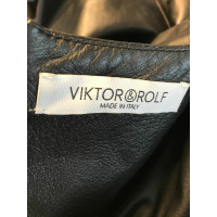 Viktor & Rolf Kleid aus Leder in Schwarz