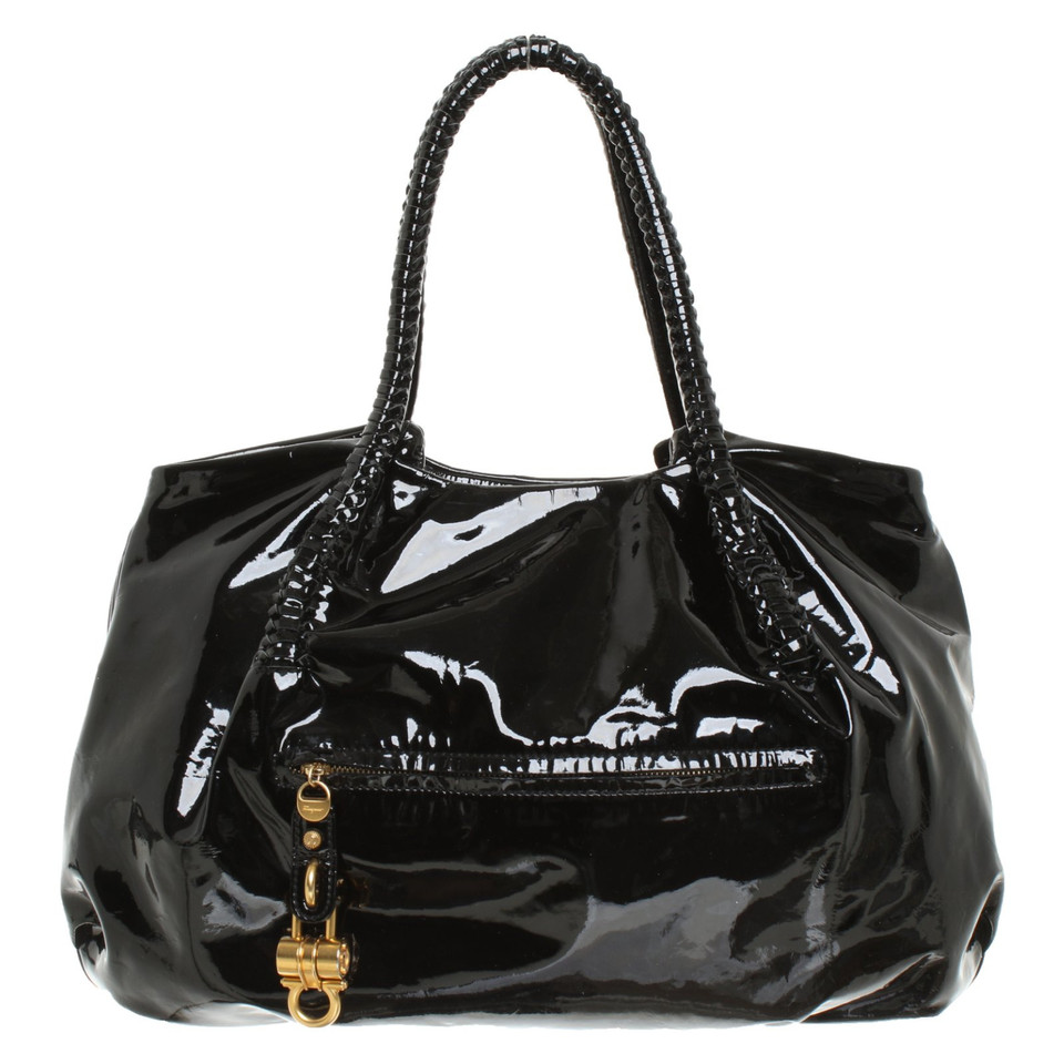 Salvatore Ferragamo Handbag Patent leather in Black