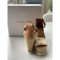 See By Chloé Wedges Linen in Beige