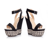 Elisabetta Franchi Wedges Leather in Black