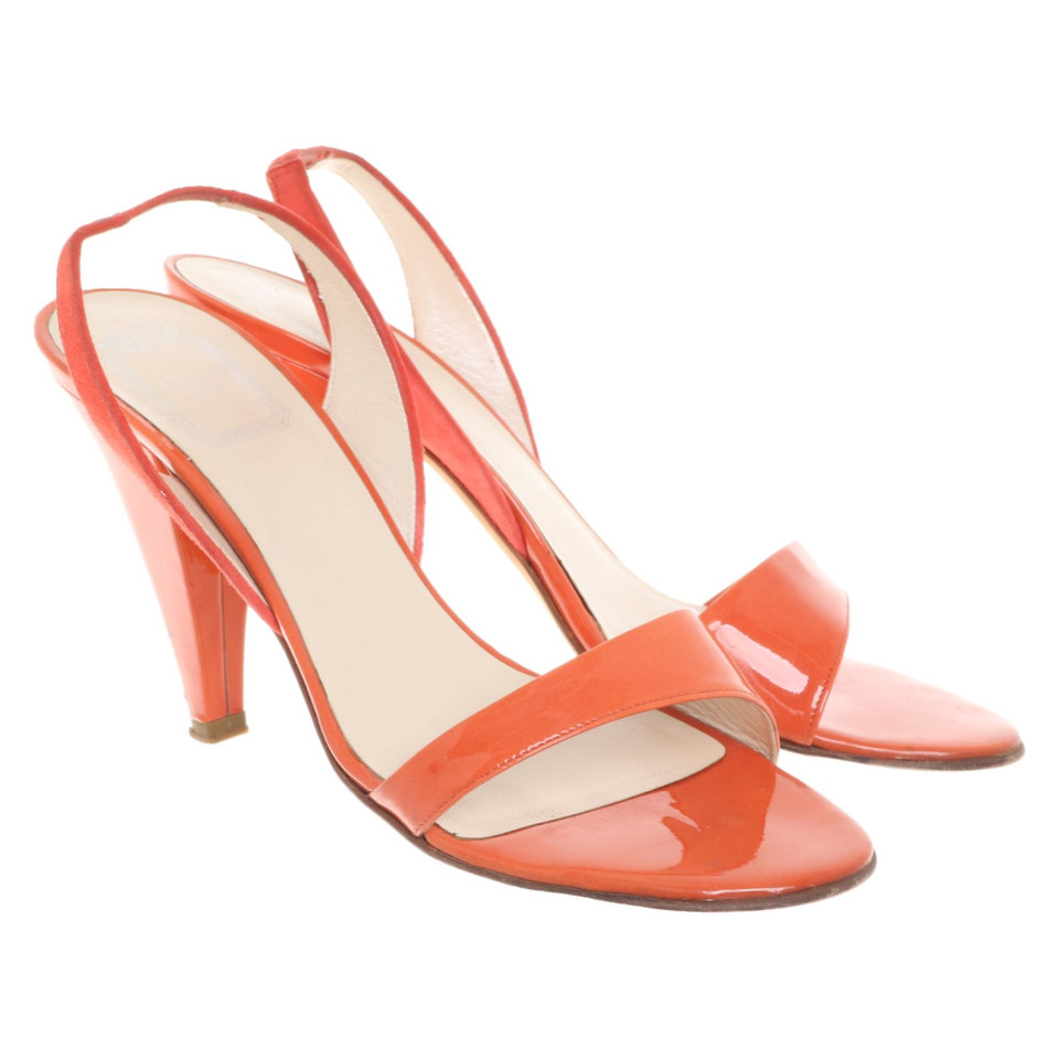 Christian Dior Sandals Patent leather in Orange