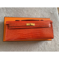 Hermès Kelly Cut Leer in Oranje