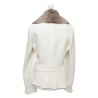 Just Cavalli Jacket/Coat Wool in Cream